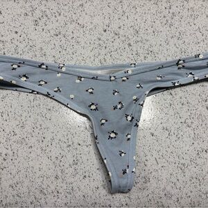 No Boundaries Light Blue Floral Thong